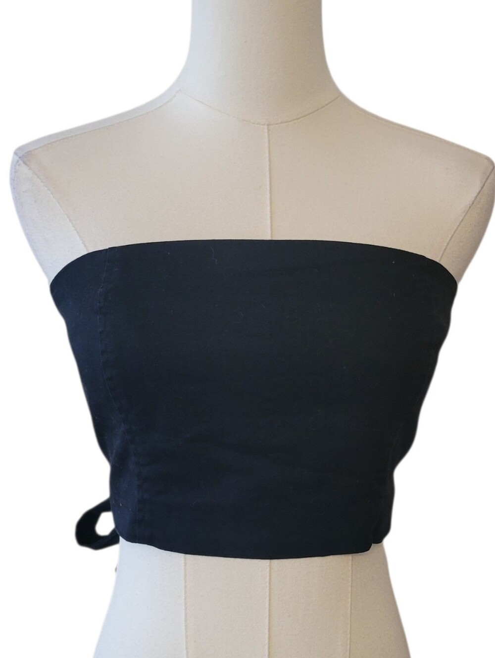Aritzia‎ Wilfred Black Tie-Back Twill Tube Top Size Small